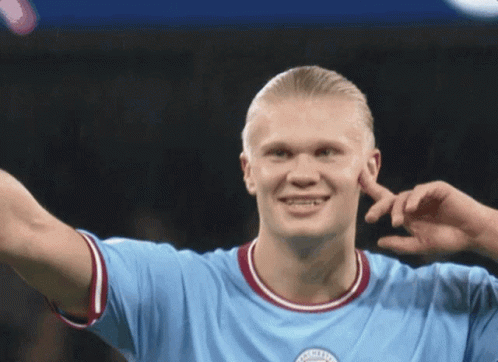 Soccer Player in Light Blue City Shirt