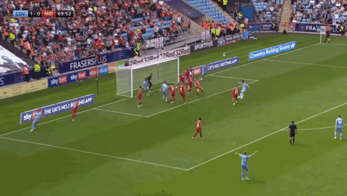 Soccer Player In Light Blue Jersey Celebrating With Teammates GIF