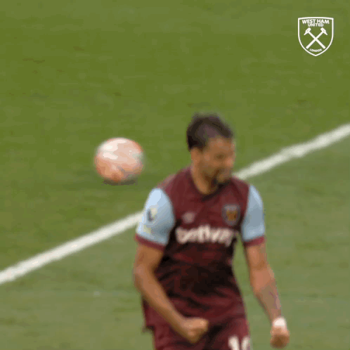 Soccer Player In Maroon Jersey Saying Betway GIF