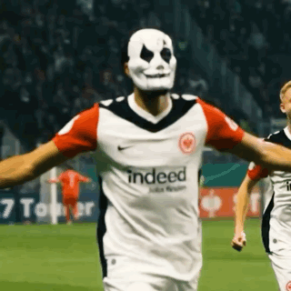 Soccer Player In Mask And Indeed Jersey GIF