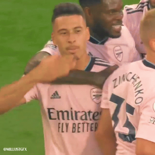 Soccer Player In Pink Emirates Jersey GIF