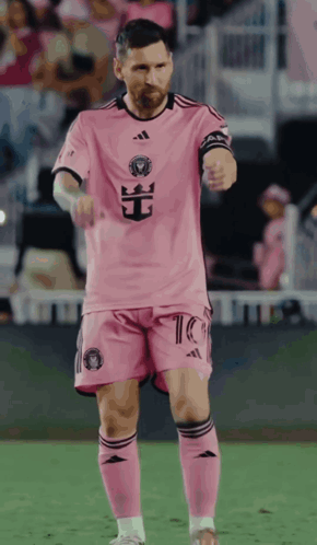Soccer Player in Pink Jersey Number 10