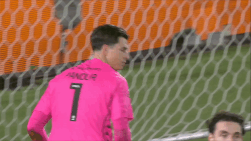 Soccer Player in Pink Shirt with Name Pandur