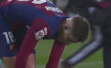 Soccer Player In Purple And Blue Jersey Kneeling GIF