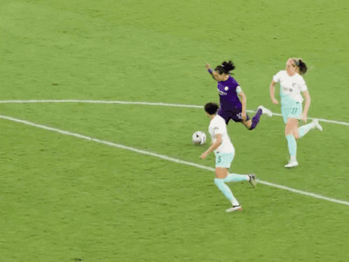 Soccer Player in Purple Manchester Jersey