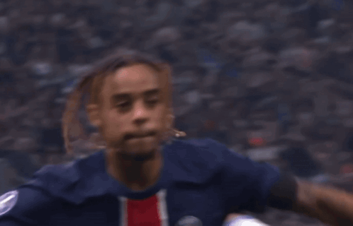 Soccer Player In Qatar Airways Jersey Celebrating Goal GIF