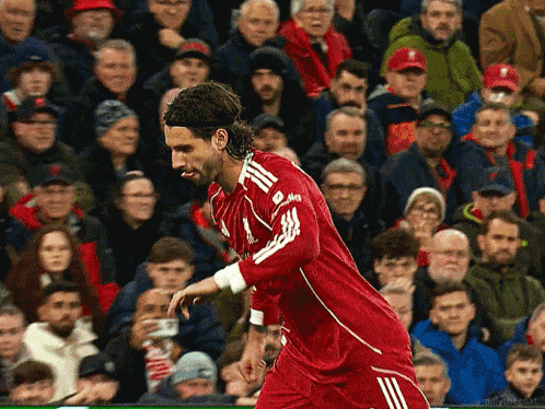 Soccer Player In Red Adidas Jersey GIF