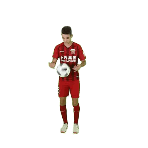 Soccer Player in Red and Black Jersey