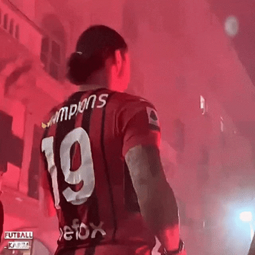 Soccer Player In Red And White Ajax Jersey GIF