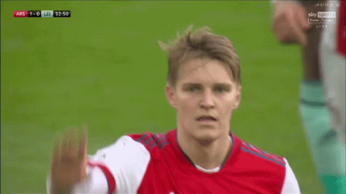 Soccer Player In Red Arsenal Jersey GIF
