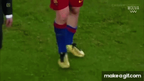 Soccer Player In Red Blue Yellow Jersey GIF