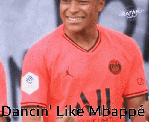 Soccer Player In Red Jersey Dancing Like Mbappe GIF