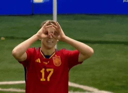 Soccer Player In Red Jersey Number 17 GIF