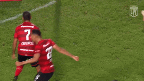 Soccer Player in Red Jersey Number 7