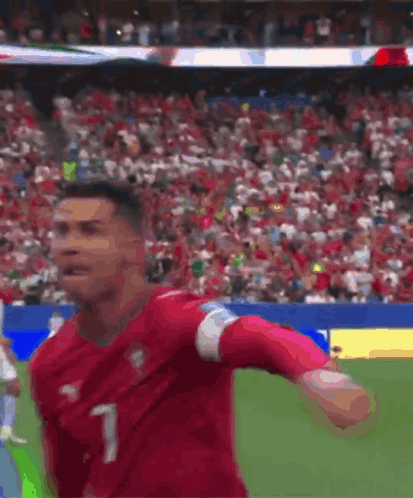 Soccer Player in Red Jersey Number 7