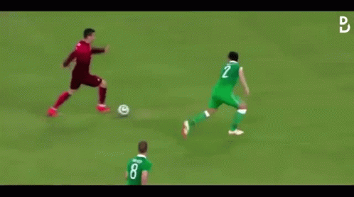 Soccer Player in Red Jersey Number 7