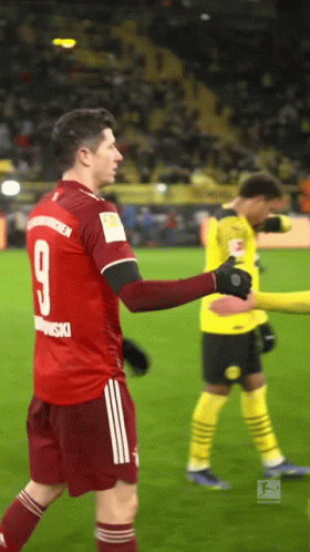 Soccer Player In Red Jersey Number 9 GIF