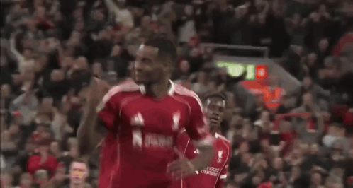 Soccer Player In Red Jersey Running To Goal GIF