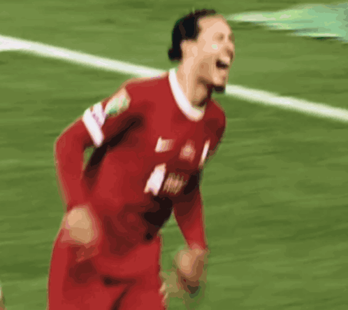Soccer Player In Red Jersey With Letter S GIF