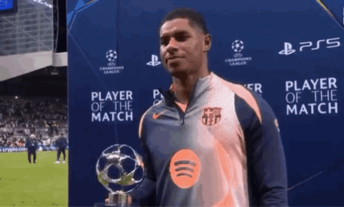 Soccer Player in Red Shirt at Stadium