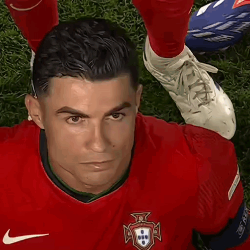 Soccer Player in Red Shirt