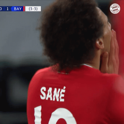Soccer Player in Red Shirt Sane