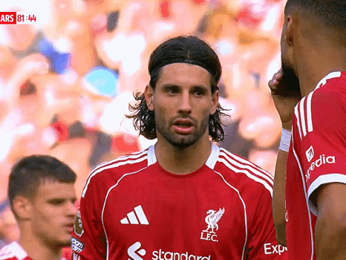 Soccer Player in Red Shirt Saying Standard