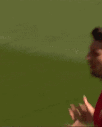 Soccer Player In Red Standard Chartered Jersey GIF