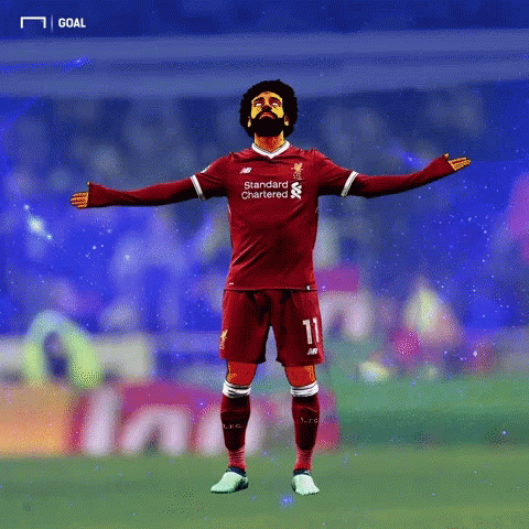 Soccer Player In Red Uniform No. 11 GIF
