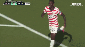 Soccer Player in Red White and Blue Jersey Number 20