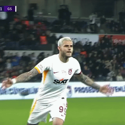 Soccer Player in Sixt Shirt Celebrates