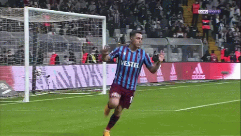 Soccer Player in Vestel Jersey Running to Goal