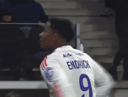 Soccer Player In White Jersey Number 9 GIF
