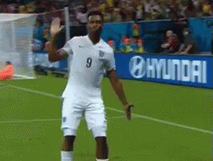 Soccer Player In White Jersey Number 9 GIF