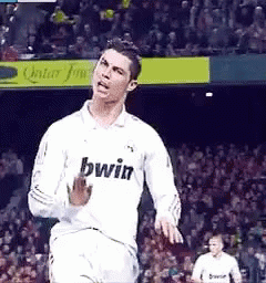 Soccer Player in White Jersey Saying Bwin