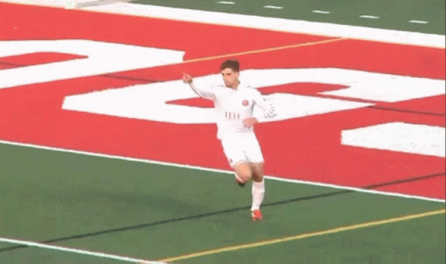 Soccer Player in White Jersey Saying HTC