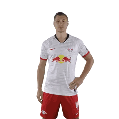 Soccer Player in White Red Bulls Shirt