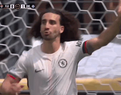 Soccer Player In White Shirt With Chelsea GIF