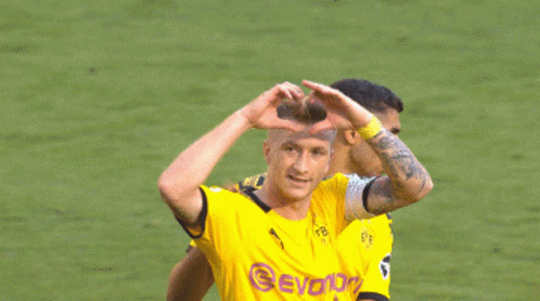 Soccer Player in Yellow BVB Jersey