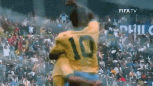 Soccer Player In Yellow Jersey Number 10 GIF