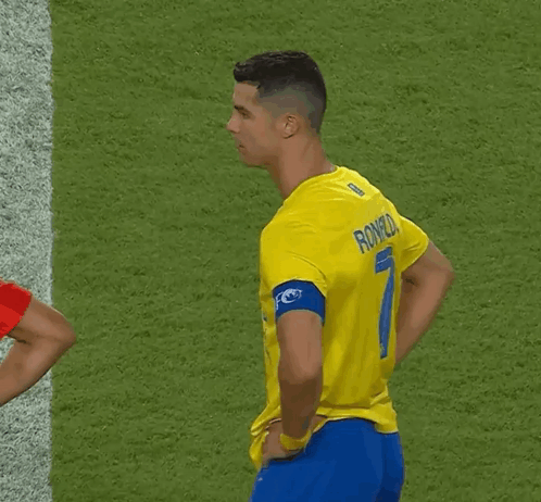 Soccer Player in Yellow Jersey Number 7