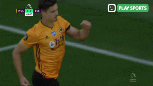 Soccer Player In Yellow Jersey Running GIF