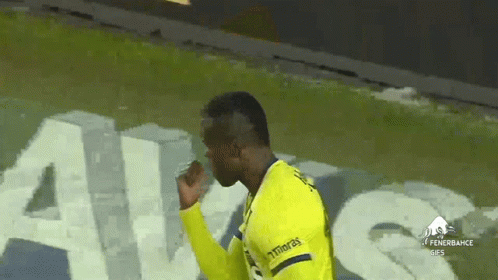 Soccer Player in Yellow Jersey with Always Sleeve
