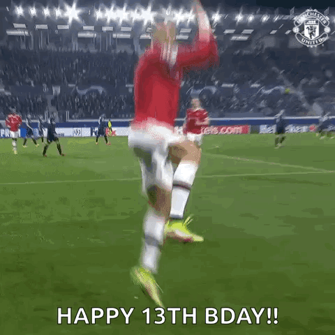 Soccer Player Jumping Happy 13Th Bday GIF