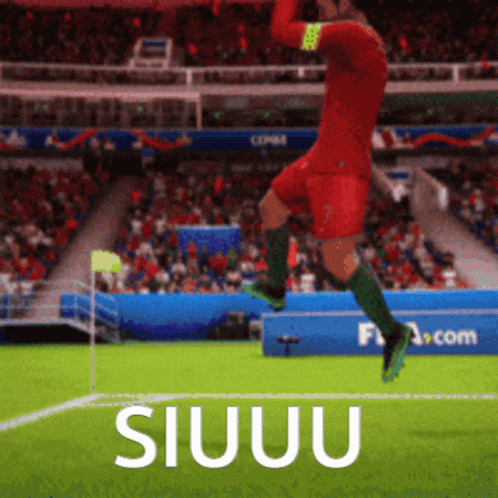 Soccer Player Jumping With Siuu GIF