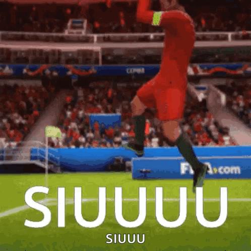 Soccer Player Jumping With Siuuu