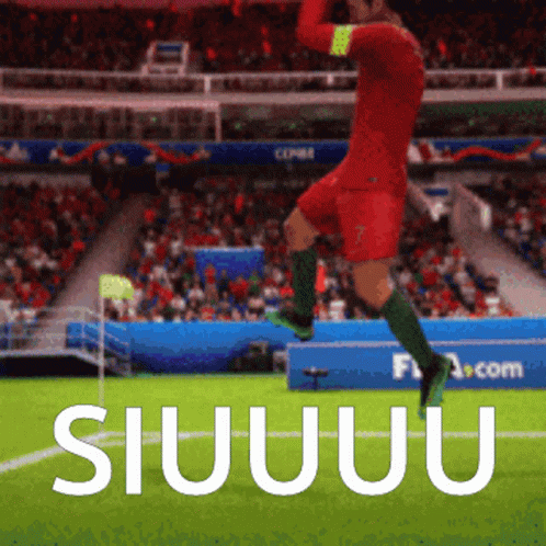 Soccer Player Jumping With Siuuu GIF