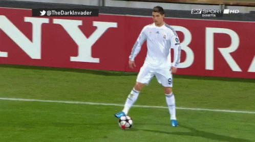 Soccer Player Kicking Ball at Sky Sport Sign