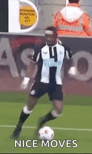 Soccer Player Kicking Ball Saying Nice Moves