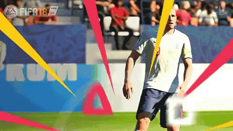 Soccer Player Kicking Ball with EA Sports Sign